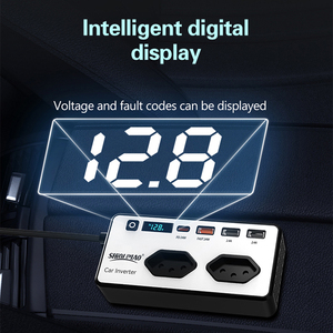 Inversor Automotivo Brasil 200W <span class=keywords><strong>12V</strong></span> <span class=keywords><strong>DC</strong></span> para 220V <span class=keywords><strong>AC</strong></span> Carregador Rápido para Laptop e Computador Adaptador Automotivo - Product Image 4