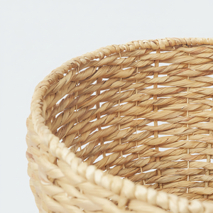 Set of 3 Large Round Water Hyacinth <b>Baskets</b> with Lids Flexible Seagrass Woven <b>Square</b> Shape for Home Use - Product Image 1