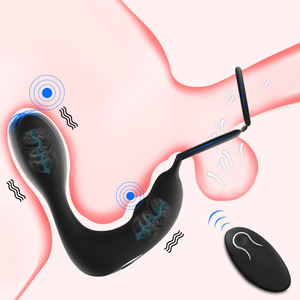 Kostenlose Individuelle Verpackung - Kabelloser Ferngesteuerter Prostata-Massager Anal-Vibrator Penisringe zur Verzögerung der Ejakulation Butt Plug für Männer und Schwule - Product Image 1