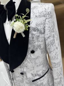 Klasik tek göğüslü düz renk erkek takım elbise 2 parça Set siyah gri yüksek kaliteli yün uyarlanmış Fit zamansız tasarım - Product Image 3