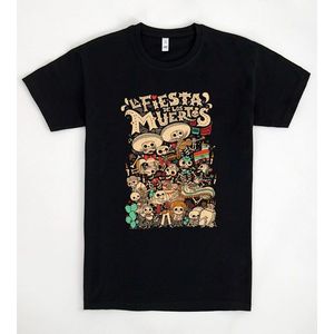 T-shirt Day Of The Dead Fiesta, abbigliamento promozionale da uomo con scollo rotondo nero - Product Image 1
