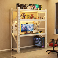 Bureau d'ordinateur e-sport multi-niveaux en acier au carbone personnalisable, étagère de rangement simple multi-niveaux DIY