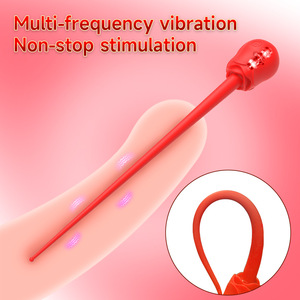 Mini Vibrador Rosa, Estimulador Sexual para Mujeres y Hombres, Vibrador de Uretra con Sonido, 10 Modos de Vibración, Tapón de Pene de Silicona, Juguete Sexual para Adultos - Product Image 1