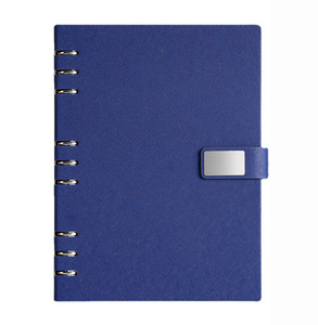 Commercio all'ingrosso pelle <span class=keywords><strong>a</strong></span> strisce <span class=keywords><strong>a</strong></span> croce artificiale riciclata carta USB flash disk B5 con copertina rigida logo personalizzato diario set regalo - Product Image 3