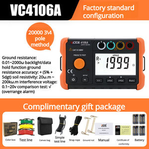 Comprobador de Resistencia de Tierra Shengli VC4106A, Instrumento de Medición de Resistividad del Suelo de Alta Precisión para Protección contra Rayos - Product Image 3