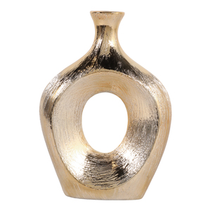 Vaso in Ceramica Ovale con Ritagli, Alto, Moderno, Decorativo per Soggiorno, Camera da Letto, Ufficio, Tavolo d'Appoggio - Product Image 1
