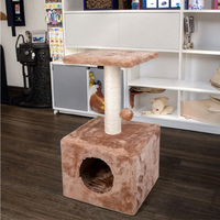 Arbre à chat interactif en sisal et peluche courte, écologique, de luxe moderne, avec maison en bois et griffoir, vente en gros pour fabricants