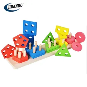 Blocs de construction puzzle enfants jouets montessori jeu bébé jouet en bois empilable