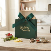 Elegant Paperboard Gift Bags with Ribbon Bow Custom Logo Party Favor Bags for Wedding and Guest Souvenirs