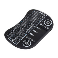 Mini clavier Rechargeable I8 7 couleurs rétro-éclairé 2.4G sans fil, souris à Air, clavier arabe russe, télécommande intelligente pour TV Android Box