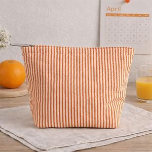 Custom Name Cosmetic Pouch | Bridesmaid Gift | Monogrammed Toiletry <b>Bag</b> Personalized Striped Makeup <b>Bag</b> - Product Image 4