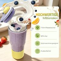 Lot de 4 gobelets de voyage de 770 ml avec couvercle anti-fuite et bec verseur, compatibles avec le mixeur personnel DB351BL pour smoothies et boissons glacées