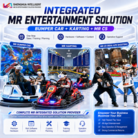 Ensemble d'équipements pour parc d'attractions intérieur : VR 9D, arène de laser game, piste de karting et voitures tamponneuses avec conception de plan de site