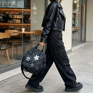 Sac à dos décontracté pour femme ODM OEM avec étoiles pailletées, sac à dos pour collégienne, grande capacité, style universitaire - Product Image 3