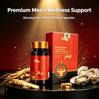 Erkekler İçin Geleneksel Bitkisel Karışım Premium Kalite Ginseng Geyik Boynuzu İstiridye Efervesan Tabletleri Şişe Başına 60 Tablet
