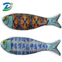 Aimant de réfrigérateur en céramique moderne personnalisé avec un motif de poisson, souvenir du Portugal, avec un autocollant magnétique de style animal pour la rentrée scolaire, taille moyenne