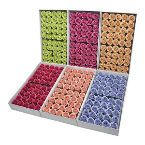 Bouquet de fleuriste fait à la main, boîte-cadeau, décor de mariage, fleurs, mur rougeâtre, marron, juliette, Rose, savon, tête de fleur, vente en gros - Product Image 3