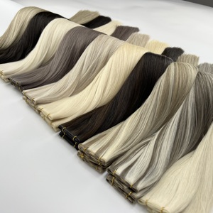 <span class=keywords><strong>Capelli</strong></span> Umani Remy Genius Weft 50g 100g, Colori Nero <span class=keywords><strong>Naturale</strong></span> e Biondo, Doppia Trama, Qualità Professionale da Salone - Product Image 2