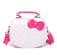 Sacs fourre-tout en PU motif animal de dessin animé Hello Cat, sacs à bandoulière en peluche mignons pour enfants et filles, sac à main bandoulière avec nœud