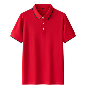 เสื้อโปโลโปรโมชั่น สีแดง โพลีเอสเตอร์ แขนสั้น สีพื้น ใส่ได้ทุกวัน - Product Image 1