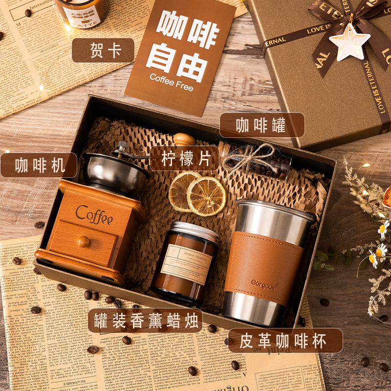 Set macchina da caffè + confezione regalo marrone + tipo b