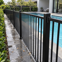 Clôture de sécurité pour piscine en aluminium personnalisable, hauteur 1200 mm, espacement 74 mm, design conforme aux normes australiennes, directement de l'usine