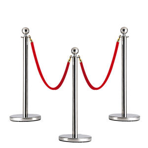 Sfera top in acciaio inox coda palo Stand Stanchion folla controllo barriera fune per bank car show Hotel Museum - Product Image 3