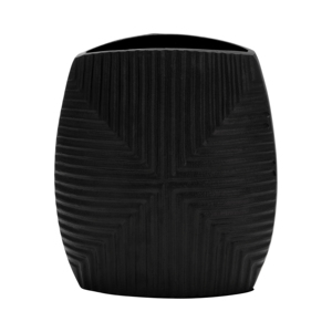 Vaso in metallo scanalato per decorazioni da soggiorno e complementi d'arredo, adatto per esposizione su scaffali e come centrotavola. - Product Image 1