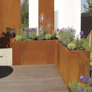 Corten Steel Large Flower Pots Large Steel Planters Steel Pots For Flower Shop