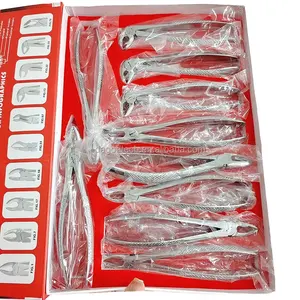 成人牙科钳套装，十件套，盒装牙科钳，不锈钢器械，微创拔牙工具