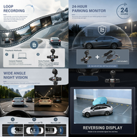 Caméra embarquée Podofo 2 pouces 1080P à 5 objectifs*5, enregistrement en boucle, vision nocturne, détection de mouvement, DVR pour véhicules, compatible OEM/ODM