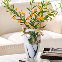 Nouveau design avancé moderne doux décoration salon villa peint à la main émail verre métal vase ornements