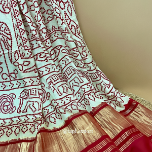 Nueva colección Heavy Work Bandhani Dupatta Bellamente Digital Satin Modal Silk Girls Precio al por mayor Gajji Silk Dupatta Gift - Product Image 1