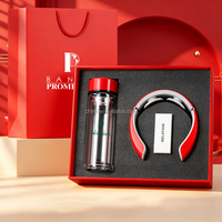 Ensemble cadeau d'entreprise personnalisé 2-en-1 : Tasse thermos intelligente 330 ml + Masseur cervical 2 pièces pour promotions commerciales et cadeaux d'employés