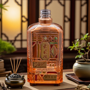 Nouvelle conception de bouteille en verre carrée écologique de 500 ml avec impression sur écran pour la vodka, le gin, le rhum, la tequila, le <span class=keywords><strong>whisky</strong></span> - Product Image 1
