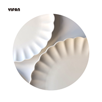 Service de vaisselle en porcelaine blanche gaufrée, durable et écologique, avec logo personnalisé, pour hôtels, restaurants et mariages