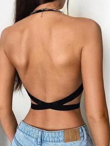 حمالة صدر نسائية مثيرة من قطعة واحدة حمالات صدر نسائية رافعة صدر متقاطعة من الخلف حمالة صدر نسائية عميقة - Product Image 3