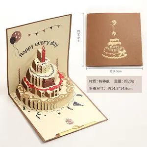 Красочные трехмерные открытки на день рождения, украшенные поздравительные открытки