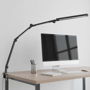 <span class=keywords><strong>Lampe</strong></span> de bureau LED moderne en aluminium, protection oculaire, 3 sources lumineuses, sans scintillement, stable, flexible, pliable, bras long réglable, métal simple - Product Image 3