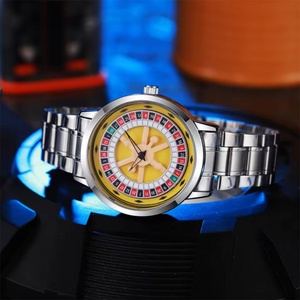 New Black <b>Playing</b> <b>Card</b> Wheel Quartz Watch Gambling Watch Dial Men's High-end Fashion Sports Watch Alloy High-quality Wholesale - Product Image 3