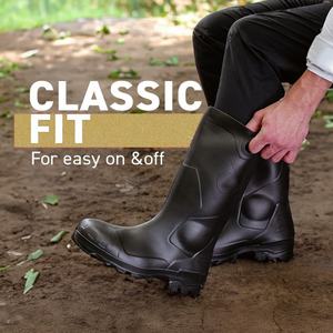 รองเท้าบูทกันน้ำแบบขายดีที่สุด สีแดงพื้นดำ ทรงยาว ไซส์ 36 ผลิตจากโรงงานโดยตรง ปรับแต่งได้ ขายส่ง มีแบบเหล็กกันทะลุ - Product Image 5