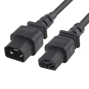 Harga pabrik grosir kabel daya konektor IEC C13 C14 C19 C20 C21 18/16/14AWG biru/merah/hitam