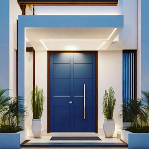 Puerta de Entrada de Aluminio de Diseño Americano Moderno ZEKIN, Puerta Exterior Insonorizada de Seguridad para Casa o Villa, Certificada por CE, ISO y NFRC - Product Image 4