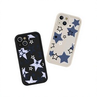Étui de téléphone antichoc en TPU électroplaqué à motif étoile à cinq branches pour 15/12 Pro Max/14/13/11/XS Max/16 Transparent