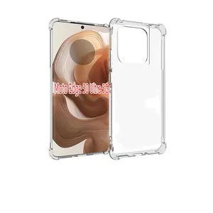 For Moto Edge 50 Ultra Transparent Silicon Gel Phone Case, Shockproof
