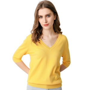 Özel kadın kazak kış uzun kollu triko kış giyim v yaka Jumper kazak rahat kadın kazak - Product Image 5