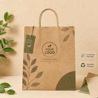 Sac de shopping en papier kraft écologique personnalisé, imprimé, imperméable, avec fermeture magnétique, votre propre logo, recyclable, carton brun, vente au détail