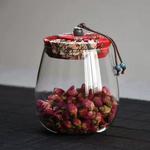 Recipiente <span class=keywords><strong>de</strong></span> Vidrio para Almacenamiento <span class=keywords><strong>de</strong></span> Alimentos, Hermético, Ecológico, <span class=keywords><strong>de</strong></span> 350 ml/600 ml/1000 ml, con Tapa <span class=keywords><strong>de</strong></span> Corcho Colorida y Tela <span class=keywords><strong>de</strong></span> Yute - Product Image 5
