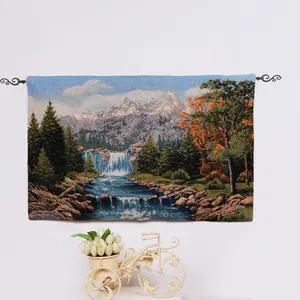 PLUS Customized Photo Jacquard Wall Hanging Gobelin Canvas Tapestry With Embroidered Technics For Sale