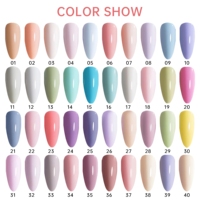 Ensemble de vernis gel pastel 40 couleurs printemps/été, sans HEMA, TPO, fournitures pour ongles personnalisées OEM/ODM, vernis gel UV pour salon, vente en gros
